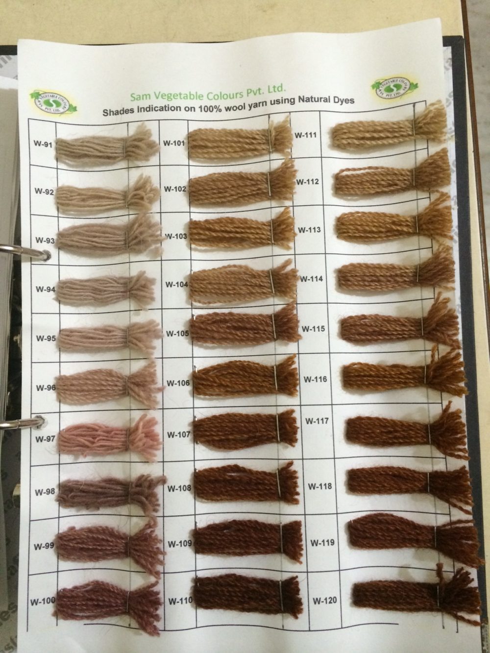 Natural Dye Shade Card on Carpet Wool Page 4