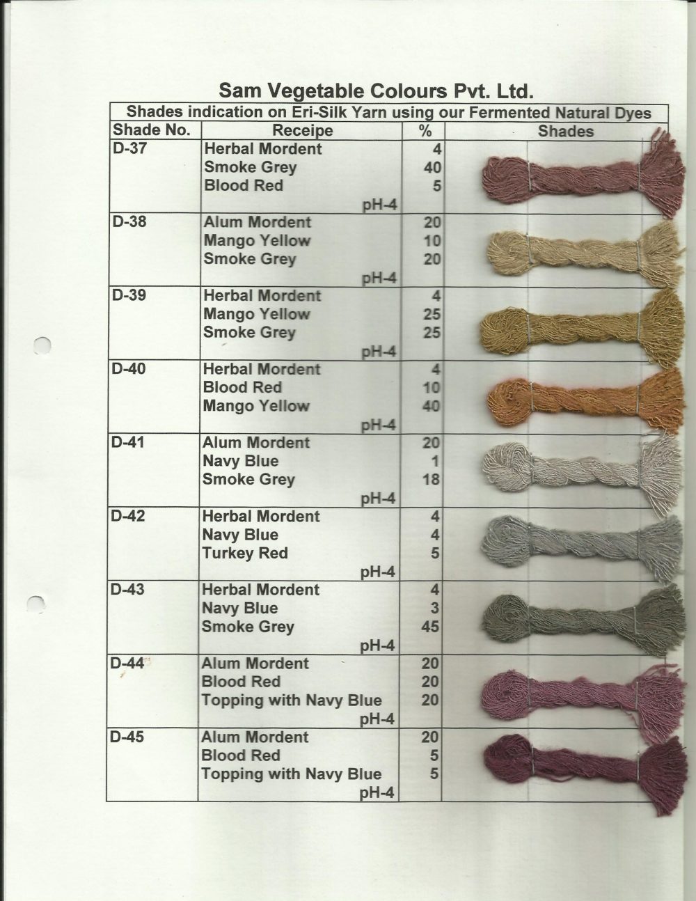 Natural Dye Shade Card on Silk Page5